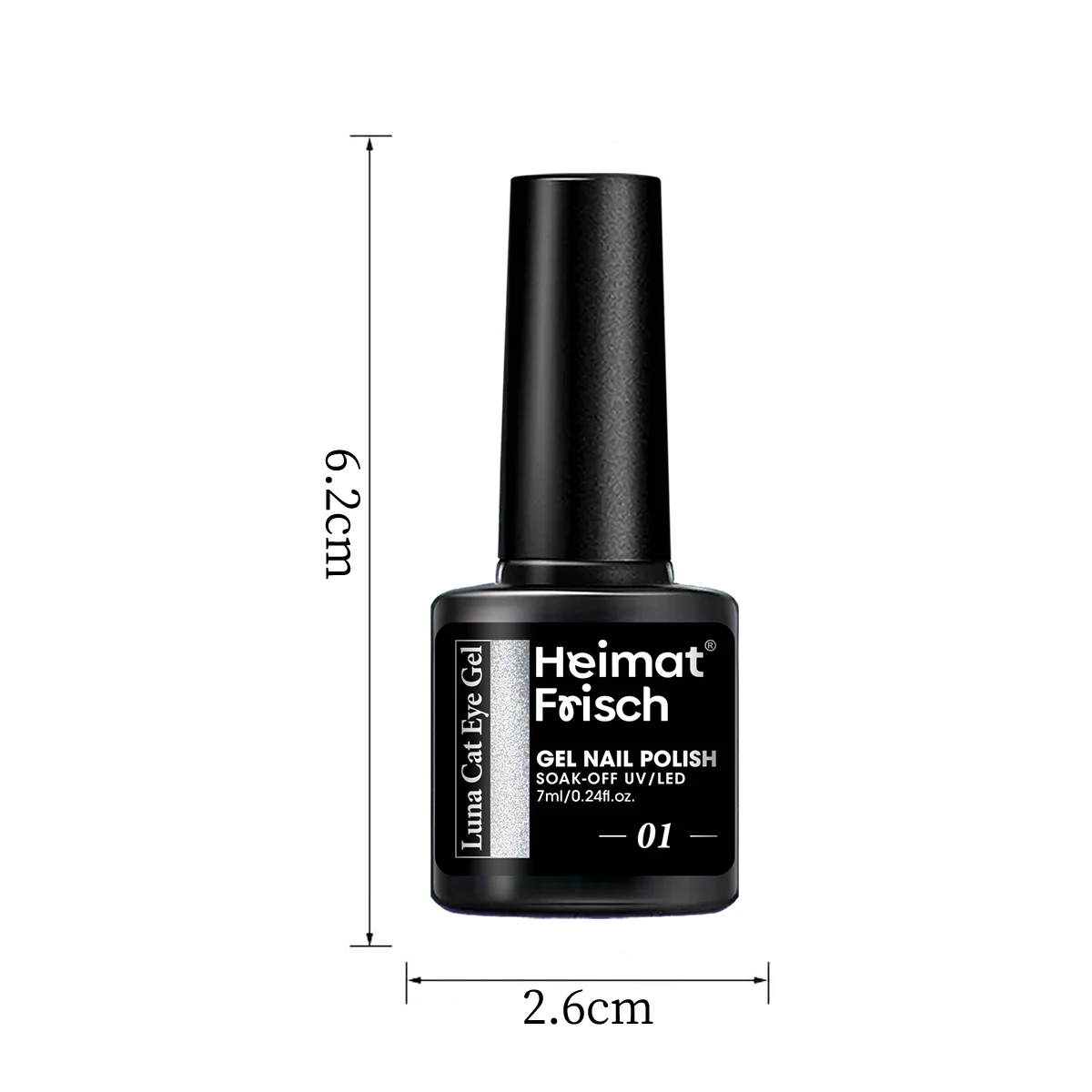 Smalto per unghie gel Heimat Frisch Single Bottle Moon White Cat Eye - Lucido e lucido, formula senza alcool, applicazione fluida, sui