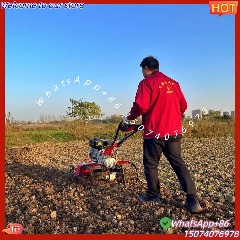 2026 High Quality 170F 7HP Engine Mini Tiller Multifunctional Garden Cultivator Home Use Rotary Power Tiller