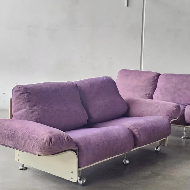 Korean retro combination sofa, art industrial style, small apartment module sofa