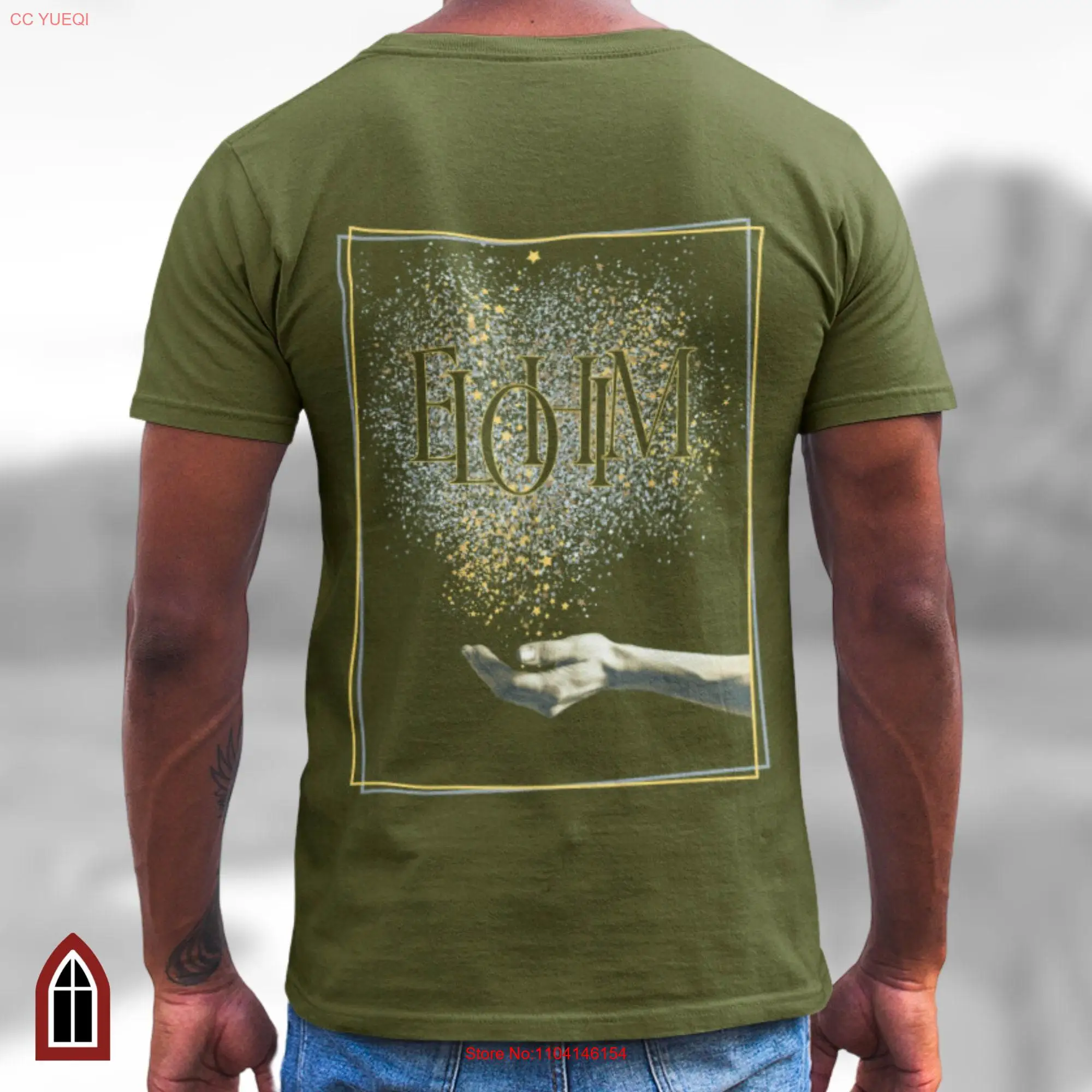 Christian Streetwear T shirt Names of God Elohim unisex gift Creator tee Stars and Space long or short sleeves