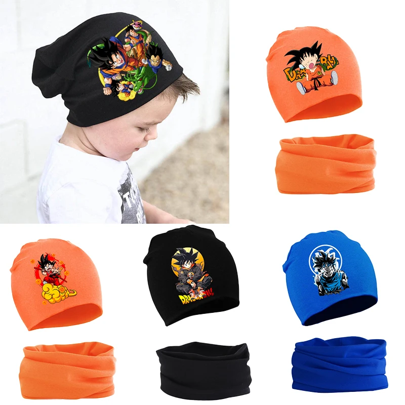 

Dragon Ball Boy Girl Scarf Hat 2pcs Set Anime Goku Printed Baby Knitte Cap Scarf Winter Keep Warm Comfortable Cotton Beanie Hat
