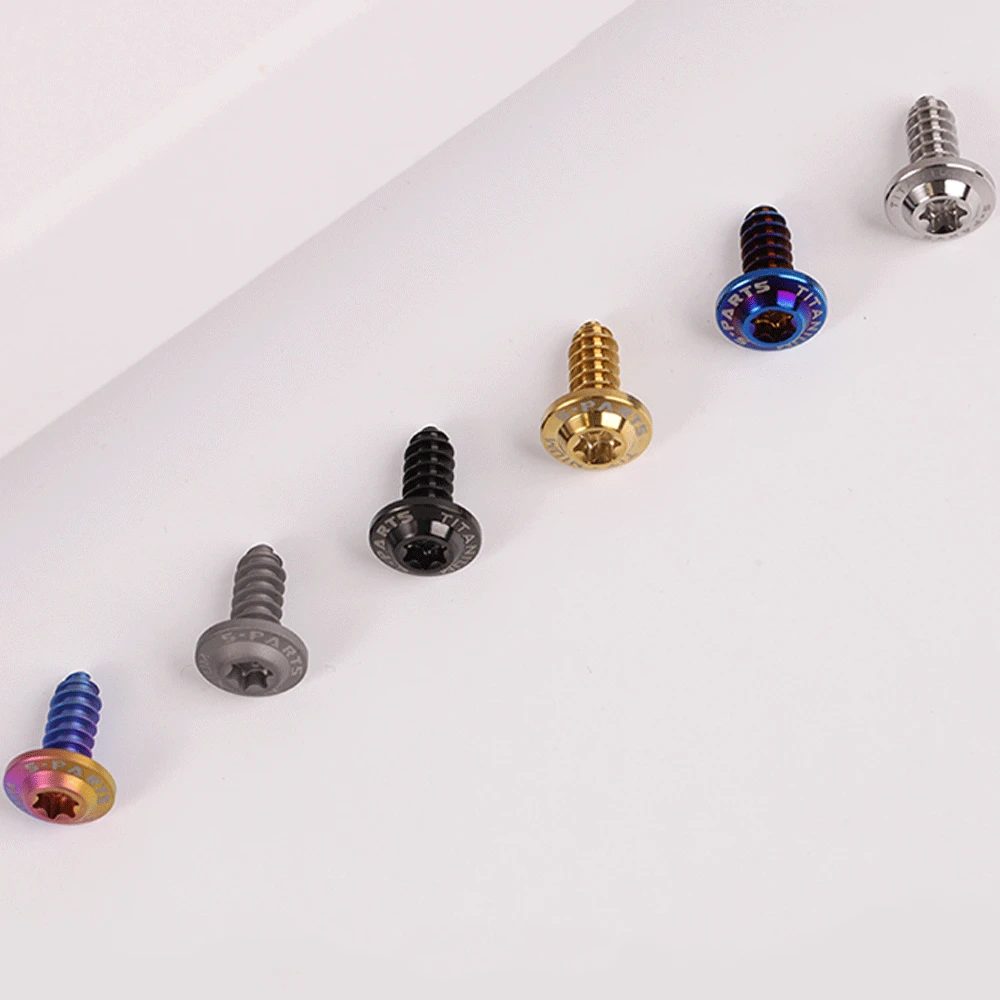 1 Pcs M4 M5 M6 X 12/14/16/20-55mm GR5 TC4 Titanium Alloy Screw Self-tapping  Torx Head Flange Motocycle Case