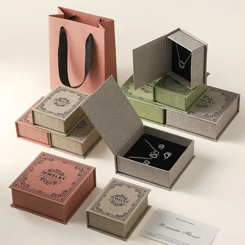 

Jewelry Box Magnetic Book Style Soft Foam Interior for Securely Holding Ring Earring Bracelet Storage Travel