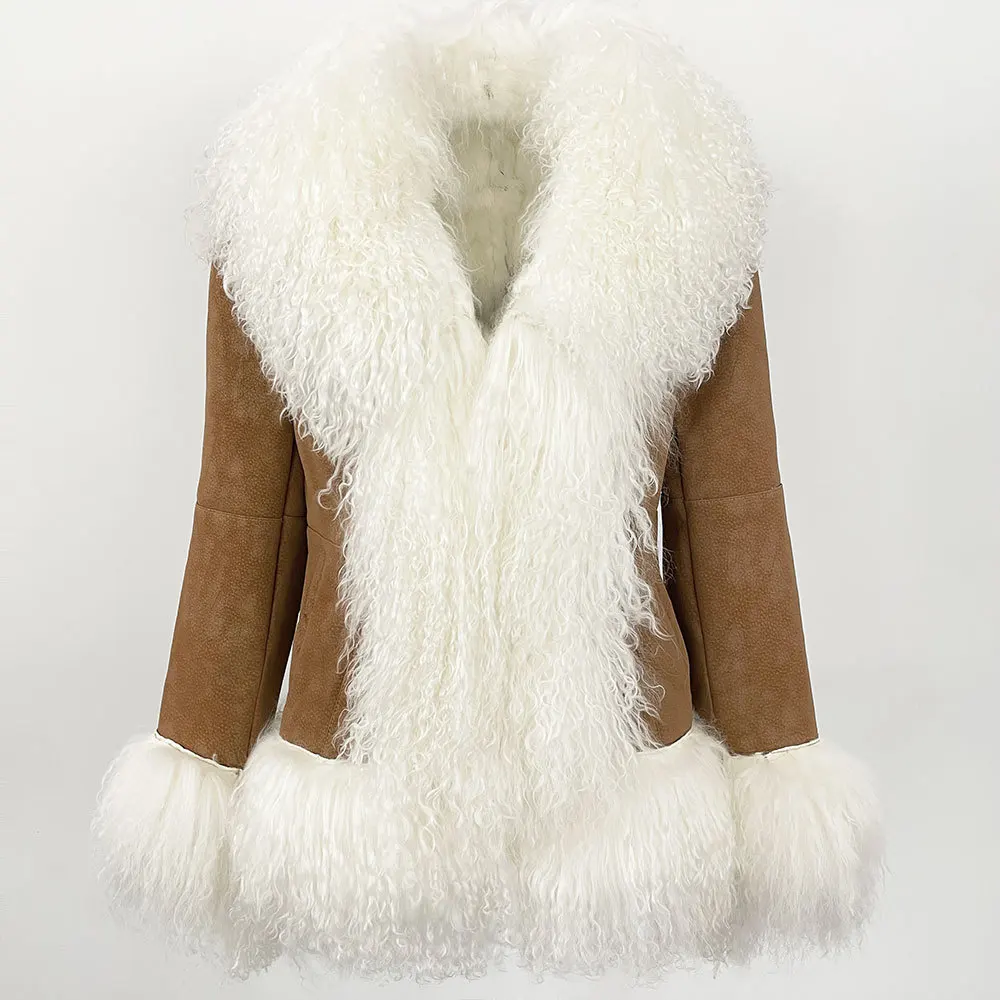 Cross-border autumn and winter new suede rabbit fur integrated fur jacket women's real beach wool collar jacket