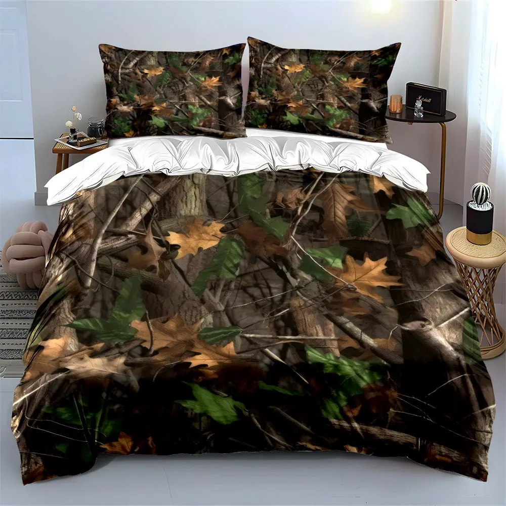 

Camouflage Three-Piece Set Outdoors Soft Skin-Friendly Bedding Set Includes 1 Duvet Cover And 2 Pillowcase, Gift