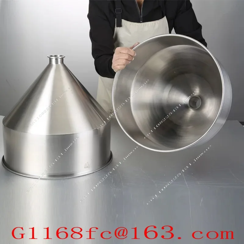 Thick 304 Stainless Steel Funnel Filling Machine Food Machinery Hopper Feeding and Blanking Funnel 40cm  Capacity : 20 L