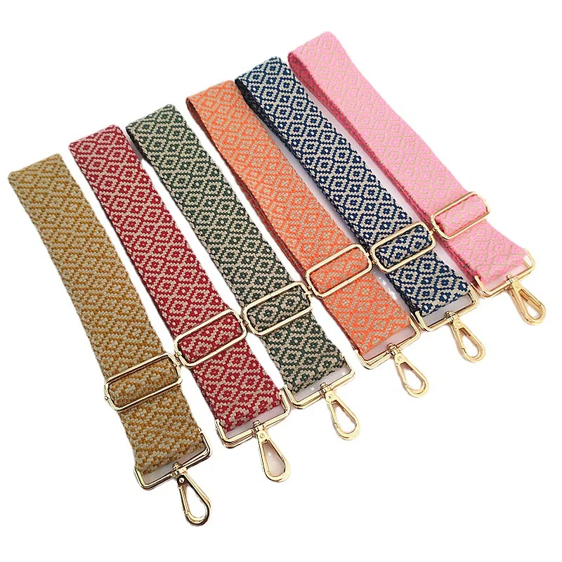 5cm Rhombic Lattice Strap for Shoulder Bag Adjustable Bag Belts for Bag Accessories for Knitted Bags