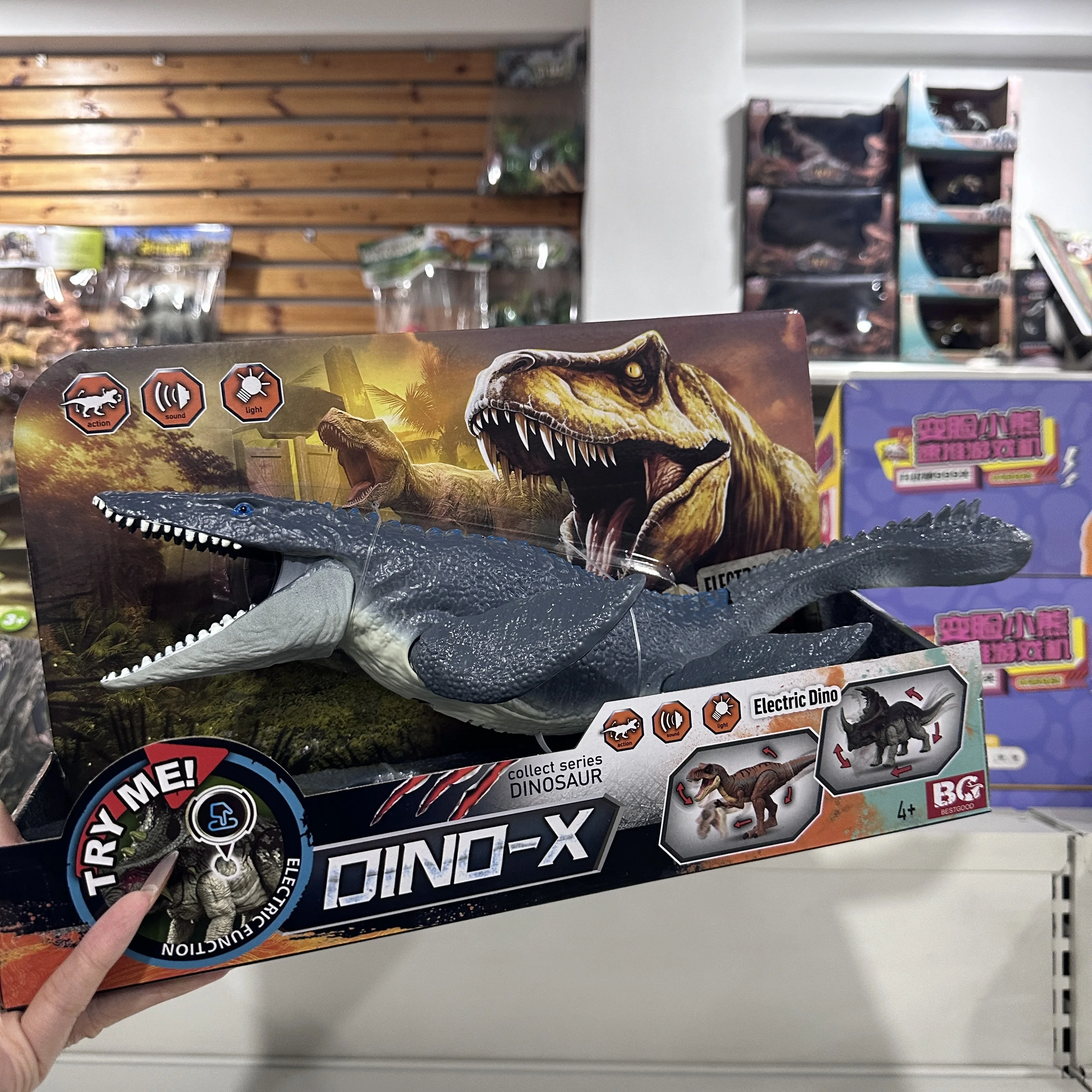 

Jurassic Simulated Mosasaur Action Sound Light Dinosaur Electric Dino Toy for Birthday Christmas Gift 1009