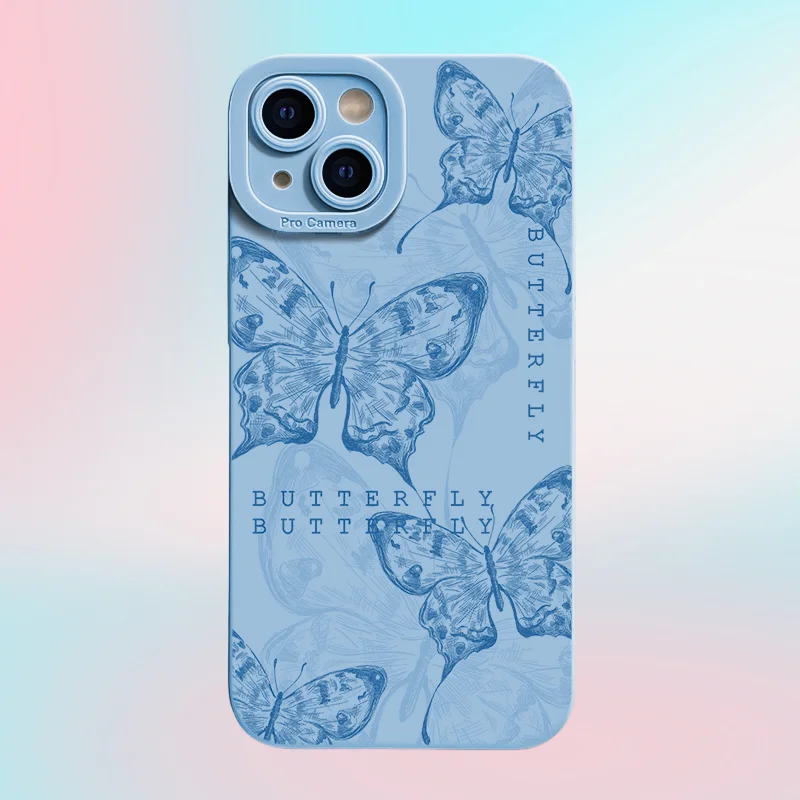 

Unique Butterfly iPhone15 Case, Soft Gel Cover for 14/13/12/11 ProMax