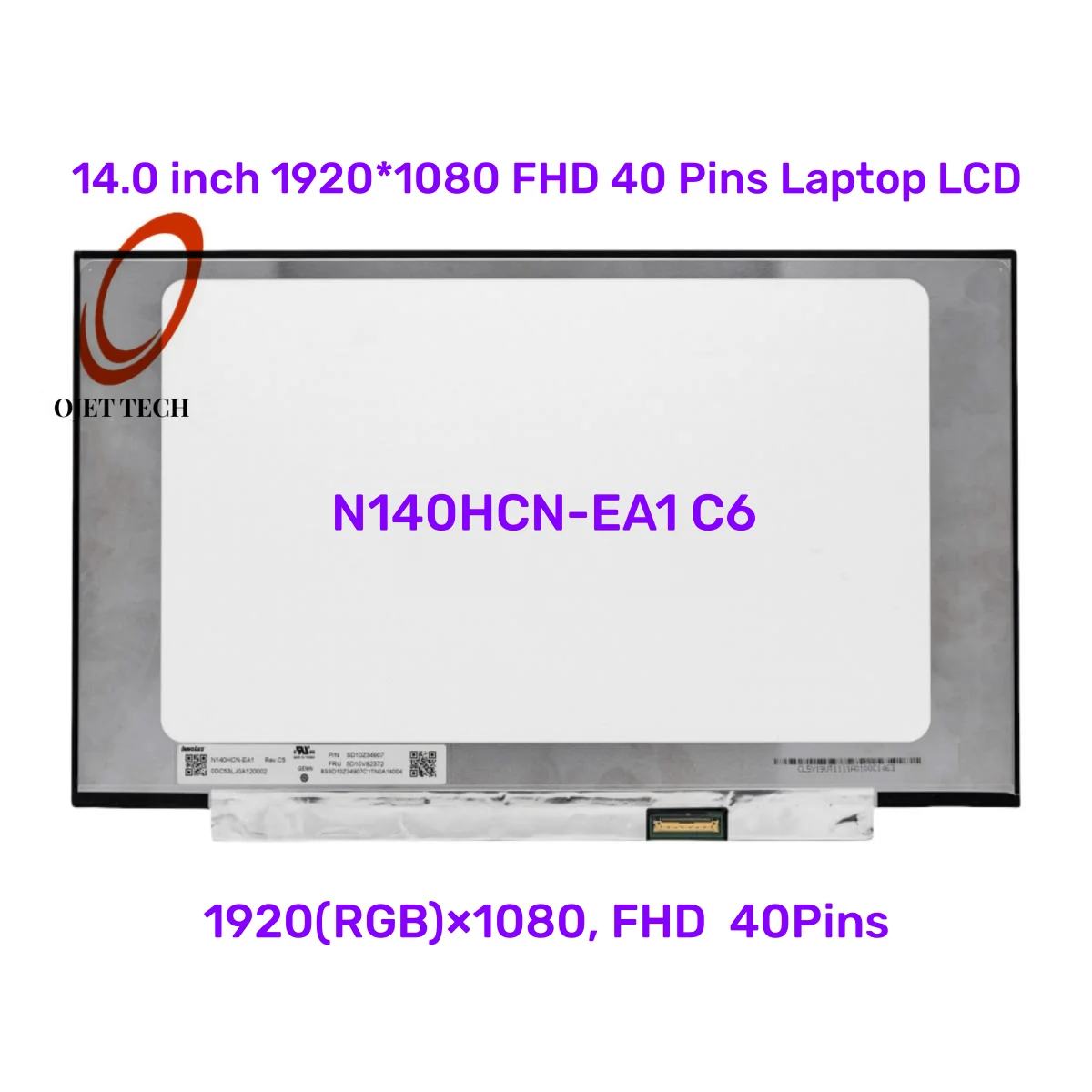 

N140HCN-EA1 Rev. C6 N140HCN EA1 14.0'' FHD Laptop LCD Touch Screen Display With 2.5cm interface