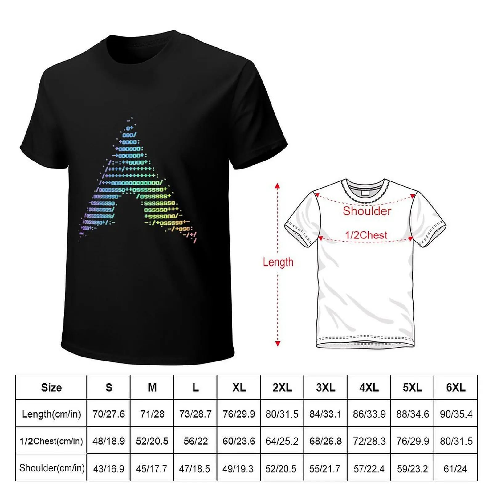 Arch-Linux-Rainbow-ASCII-Logo-- T-Shirt Lightweight Sport Basic T-Shirt