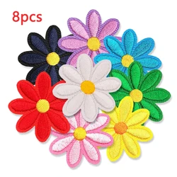 Flower Bulk Designer Patches para Roupas, Ferro Em Patches, Adesivo Térmico, Bordado Listras De Costura, Pacote, 8Pcs