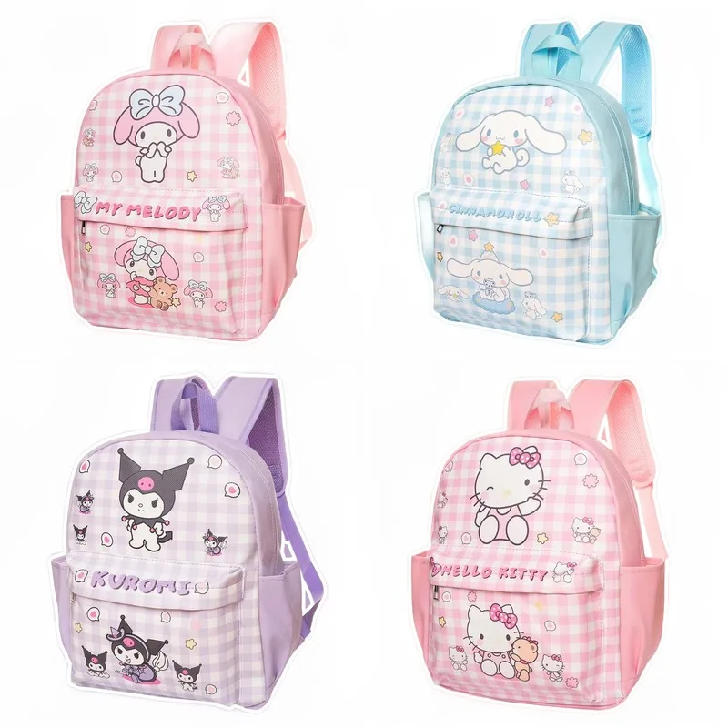 5 Types Cartoon Kuromi Pu Leather Backpack Melody Kt Cat Cinnamon Schoolbag Student Cute Burden Reduce Large Bag Child Girl Gift