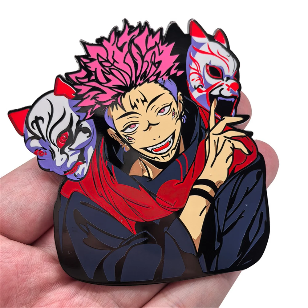 Anime Jujutsu Kaisen Ryomen Sukuna Cosplay Costume Badge Pin Accessories Backpack Pendant Metal Prop Brooch