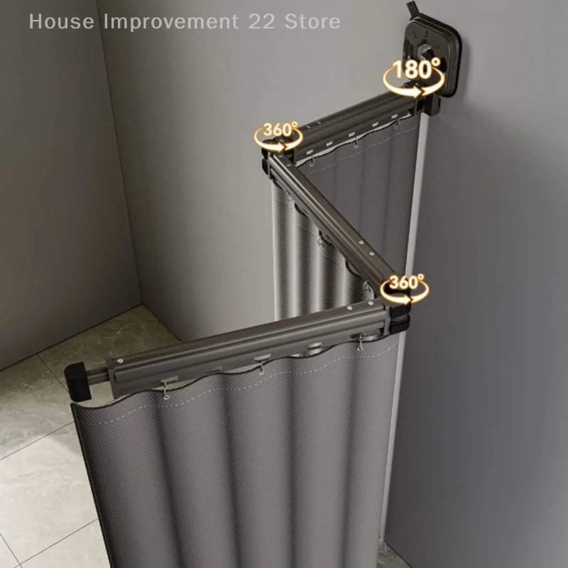 Folding Invisible Bathroom No Punching Toilet Bathing Waterproof Partition Dry And Wet Separation Shower Water Curtain