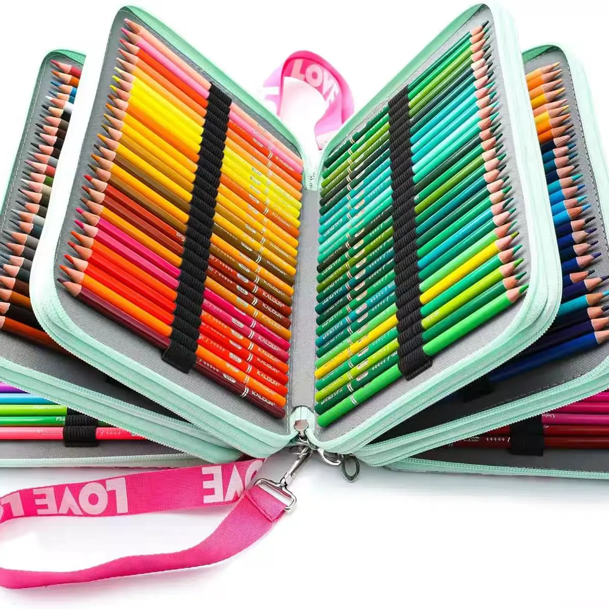 

Colorful Flowers 252-Hole Pencil Bag Curtain Set Creative Sketch Multifunctional Large Capacity Student Drawing Pencil Case