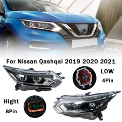 Car Accessories For Nissan Qashqai 2019 2020 2021 Front Bumper LED Headlight Headlight Signal Lamp Housing Without Bulbs 4/8Pins