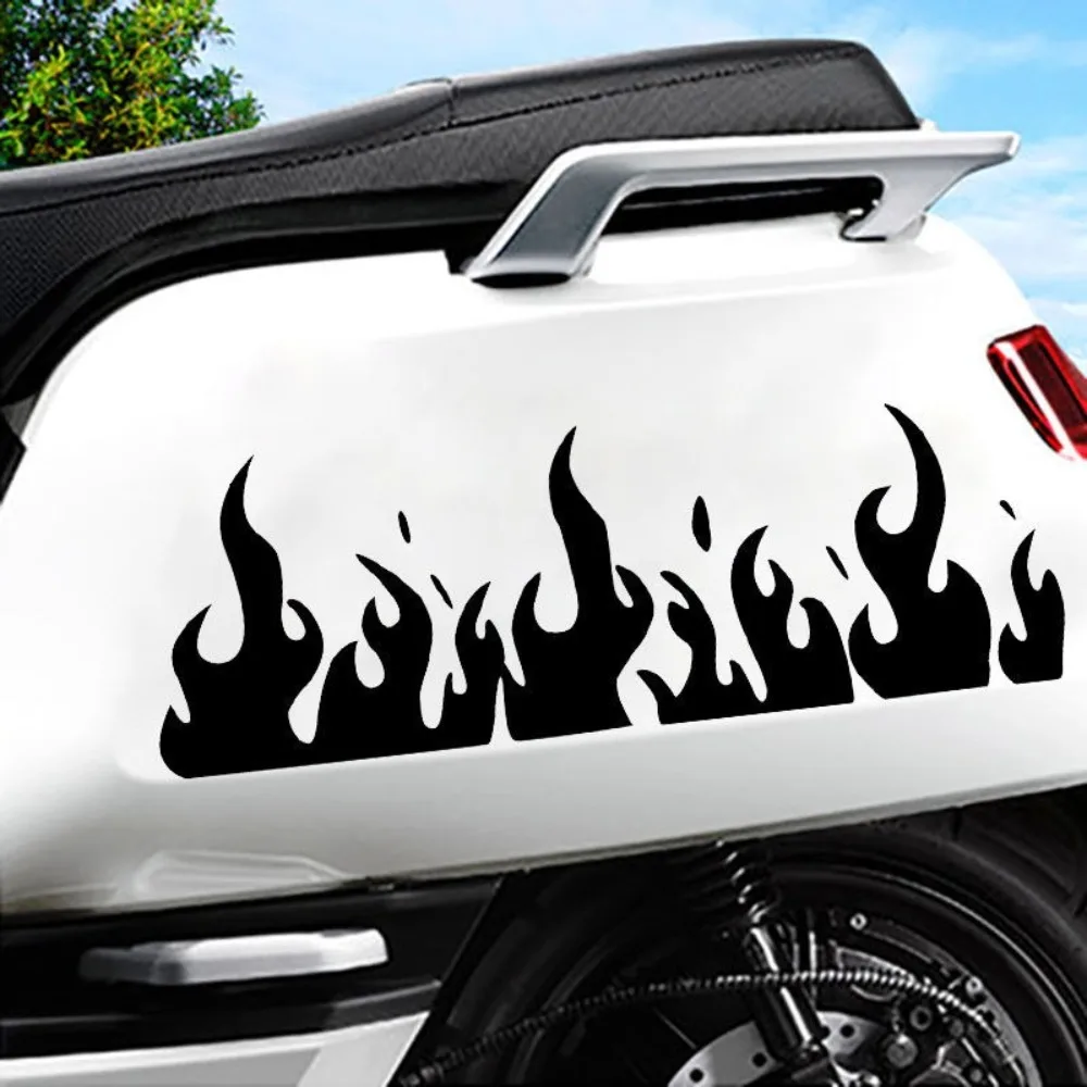 

Black White Flame Motorcycle Stickers Waterproof Motorbike Side Panels Fuel Tank Fairing Scooter Vinyl Decals Cool Decoration