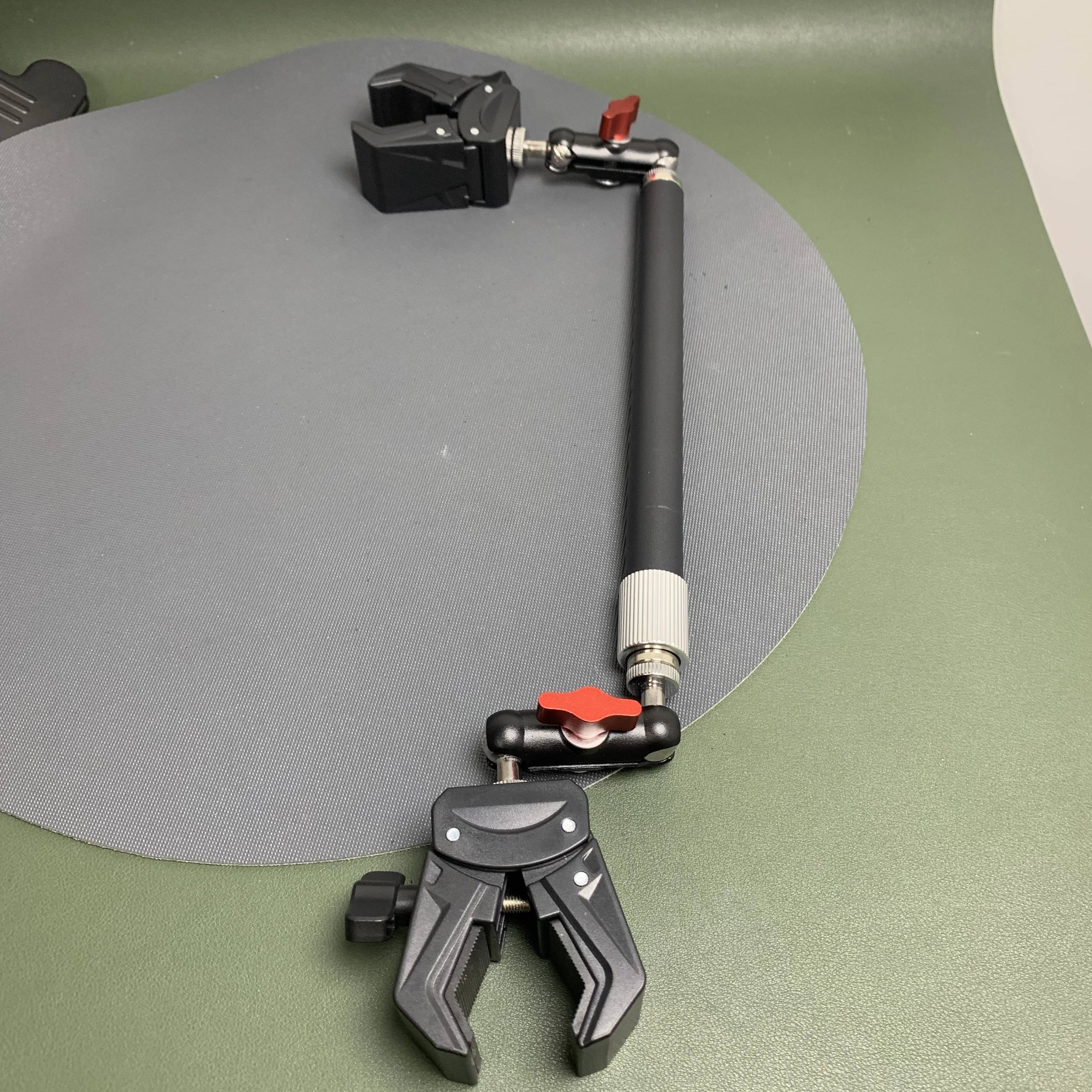 360° Rotatable Mechanical Metal Pea Clip with Extendable Rod Round Tube Fixation Clamp Bracket for Adjustable Support Systems - view 6