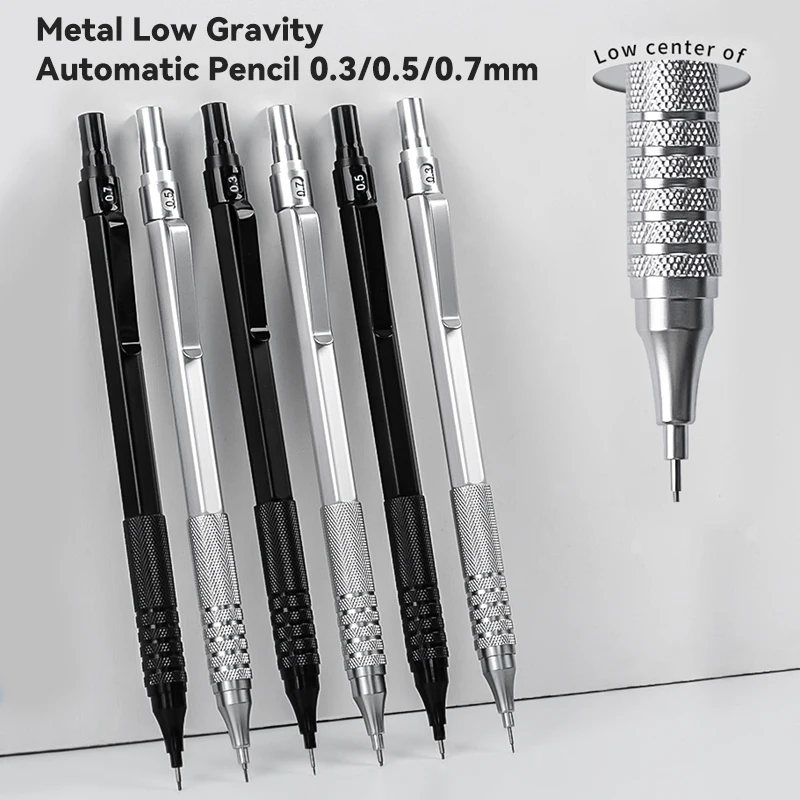 Mechanical Pencil 0.3 0.5 0.7 mm Full Metal Low Center of Gravity Art Drawing Painting Automatic Pencil Office School Art Supply