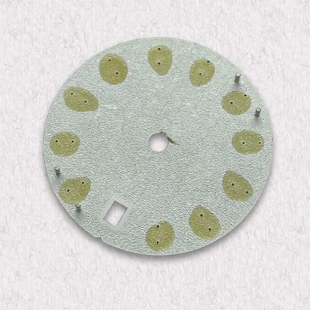 Mostrador de casca com logotipo s 28.5mm, adequado para movimento japonês nh35/nh36 c3, acessórios de modificação de relógio luminoso verde forte