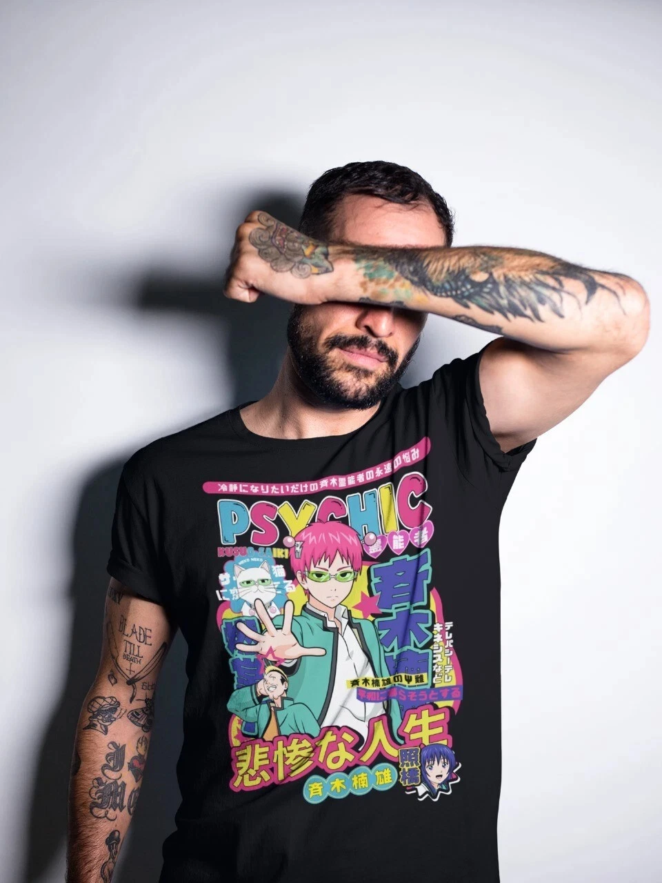 Kusuo Saiki T-Shirt, Saiki K T-Shirt Disaster Life, Fan-Geschenk, Sommer-T-Shirt aus reiner Baumwolle für Männer und Frauen, bequemes, lockeres Rundhals-Oberteil – Detail 11