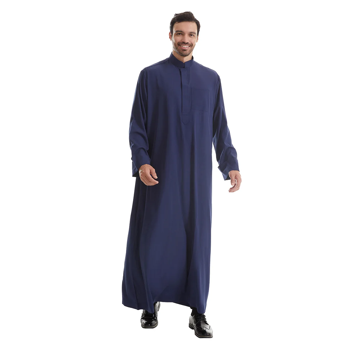 Islamic Kaftan Ramadan Eid Muslim Man Prayer Dress Jubba Thobe Turkey Long Sleeve Robe Dubai Abaya Arab Men Clothes Middle East