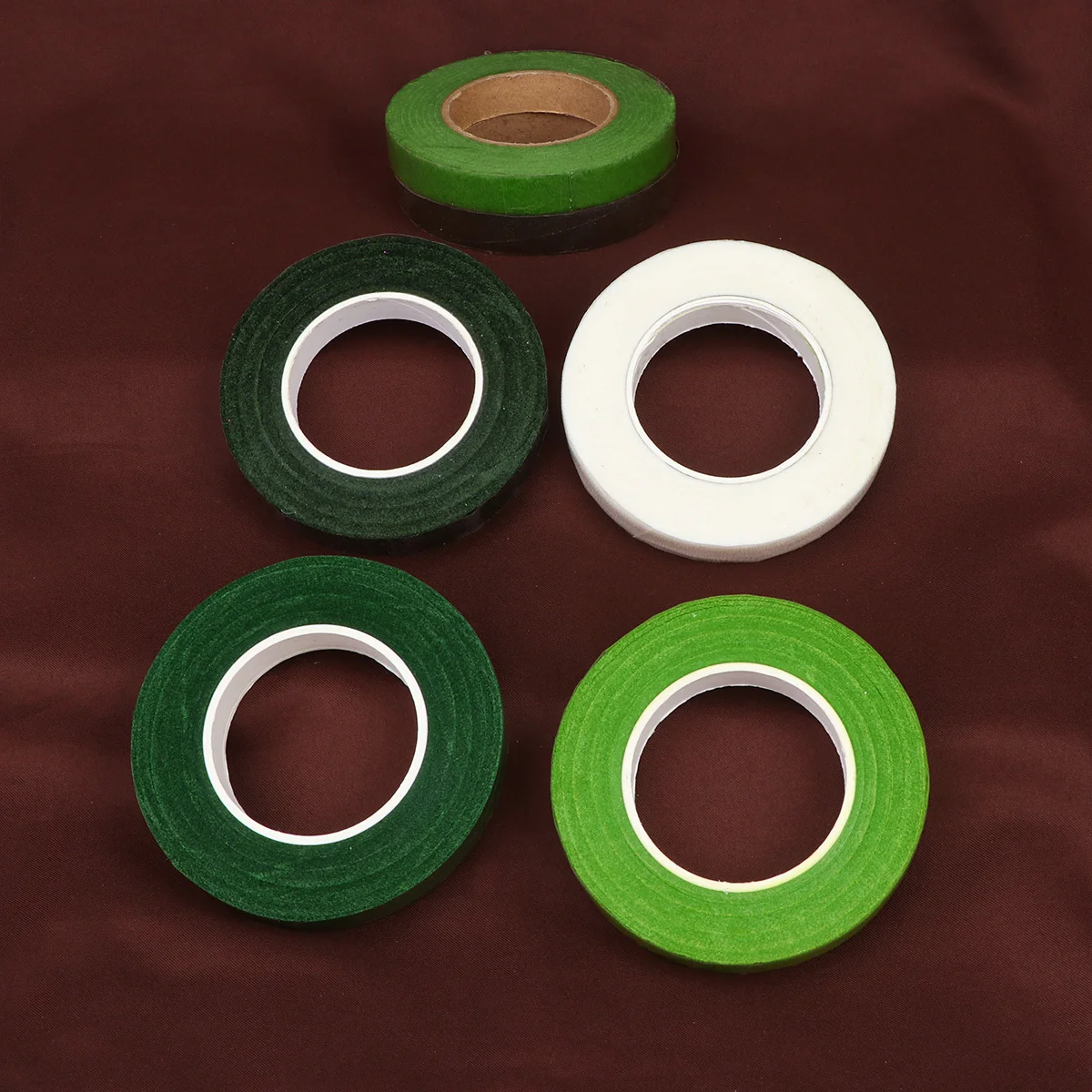 6 لفات من شريط الزهور الخضراء سهل الاستخدام شريط تشكيلة الزهور لأكاديل القصاصات ذاتية الصنع وأشرطة ملونة لتزيين العطلات #4