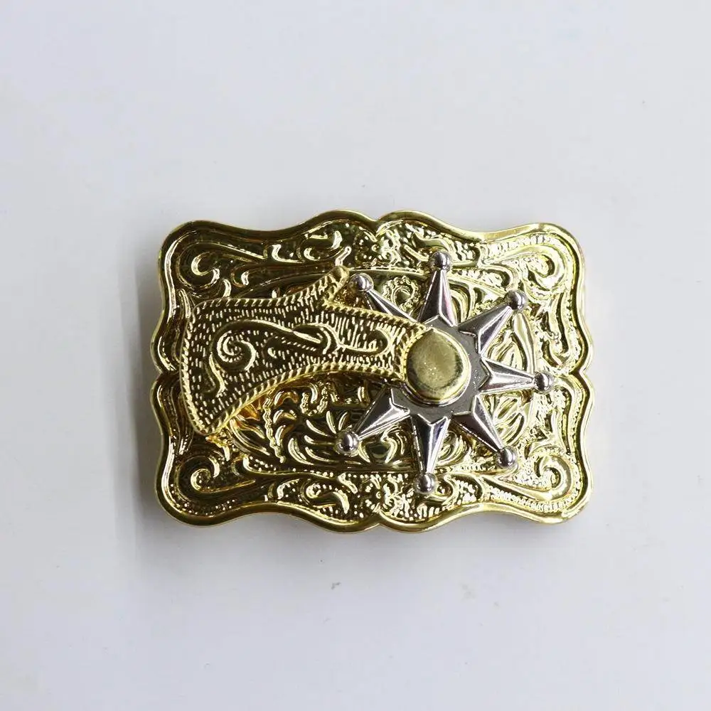 Vintage Western Cowboy Belt Bule Zinc Alloy Crown Spur Rotating Head Belt Clasps Faionable Retro Waist Bule Accories