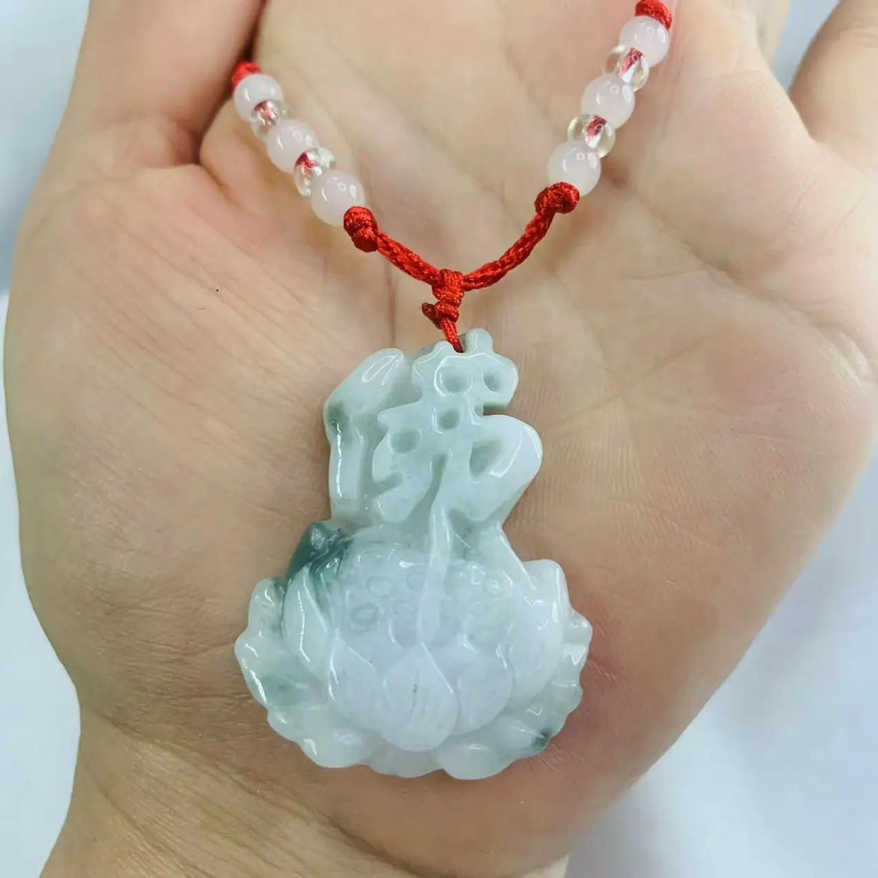 

Натуральный нефрит светлого цвета трехмерный кулон Будды лотоса милый подарок