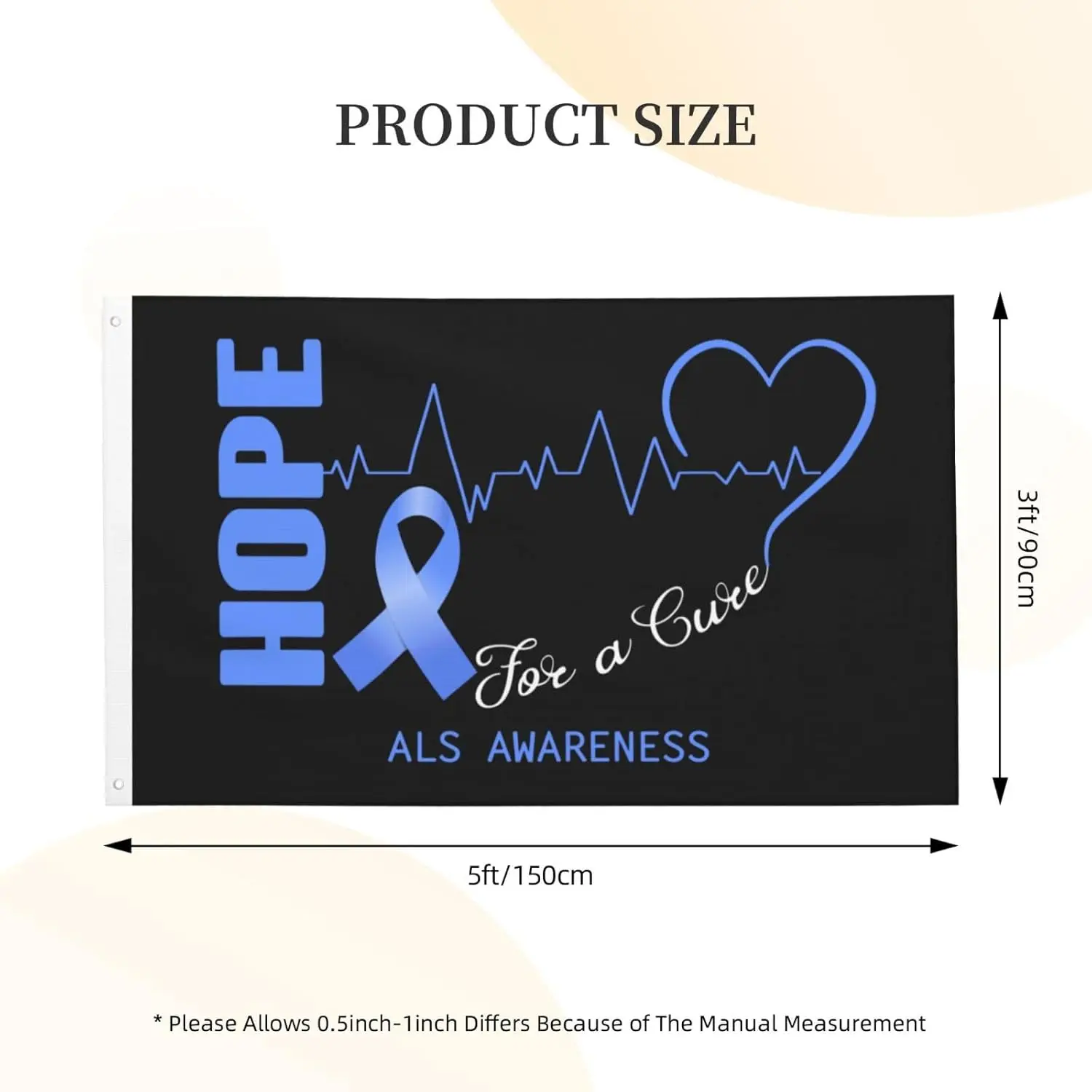 Flagnshow 100% Polyester Hope For A Cure Als Awareness Flag