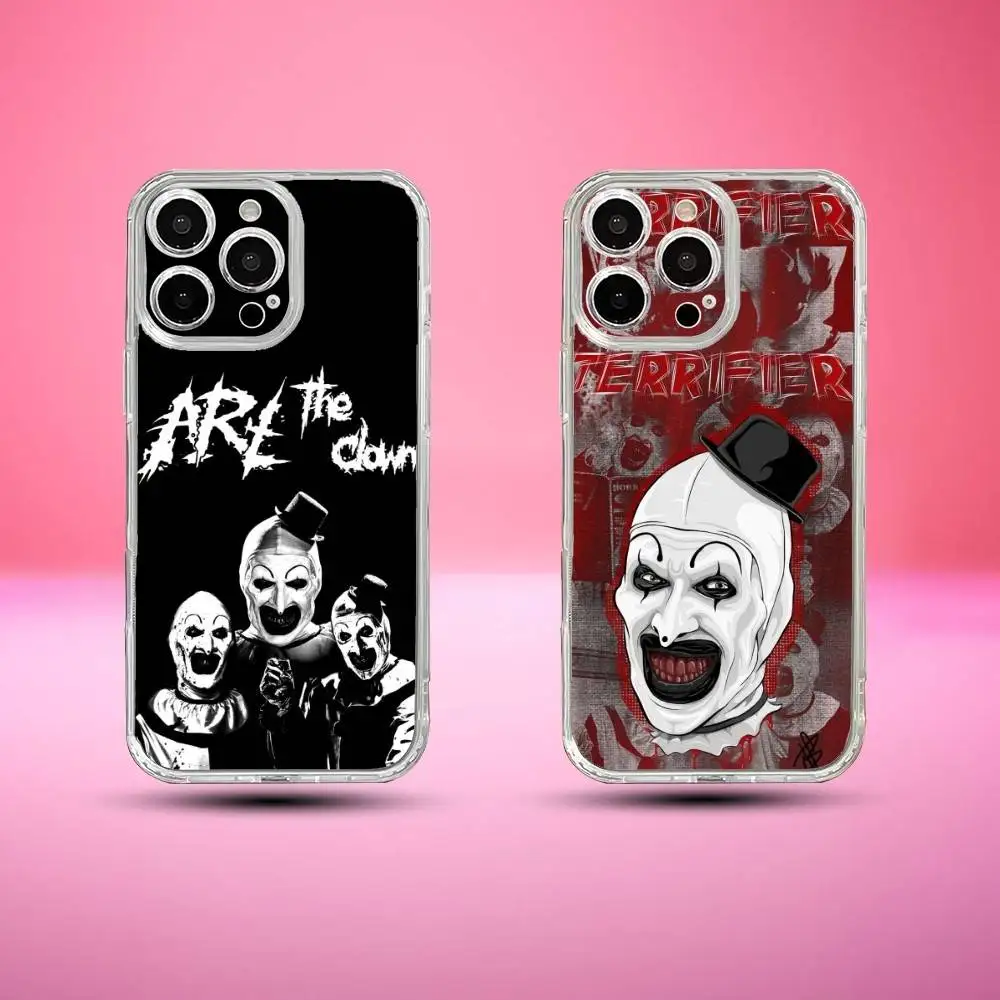 

Horror Movie Terrifier Phone Case For iPhone17,16,15,14,13,12,11 Plus,Pro Max Soft Transparent Cover