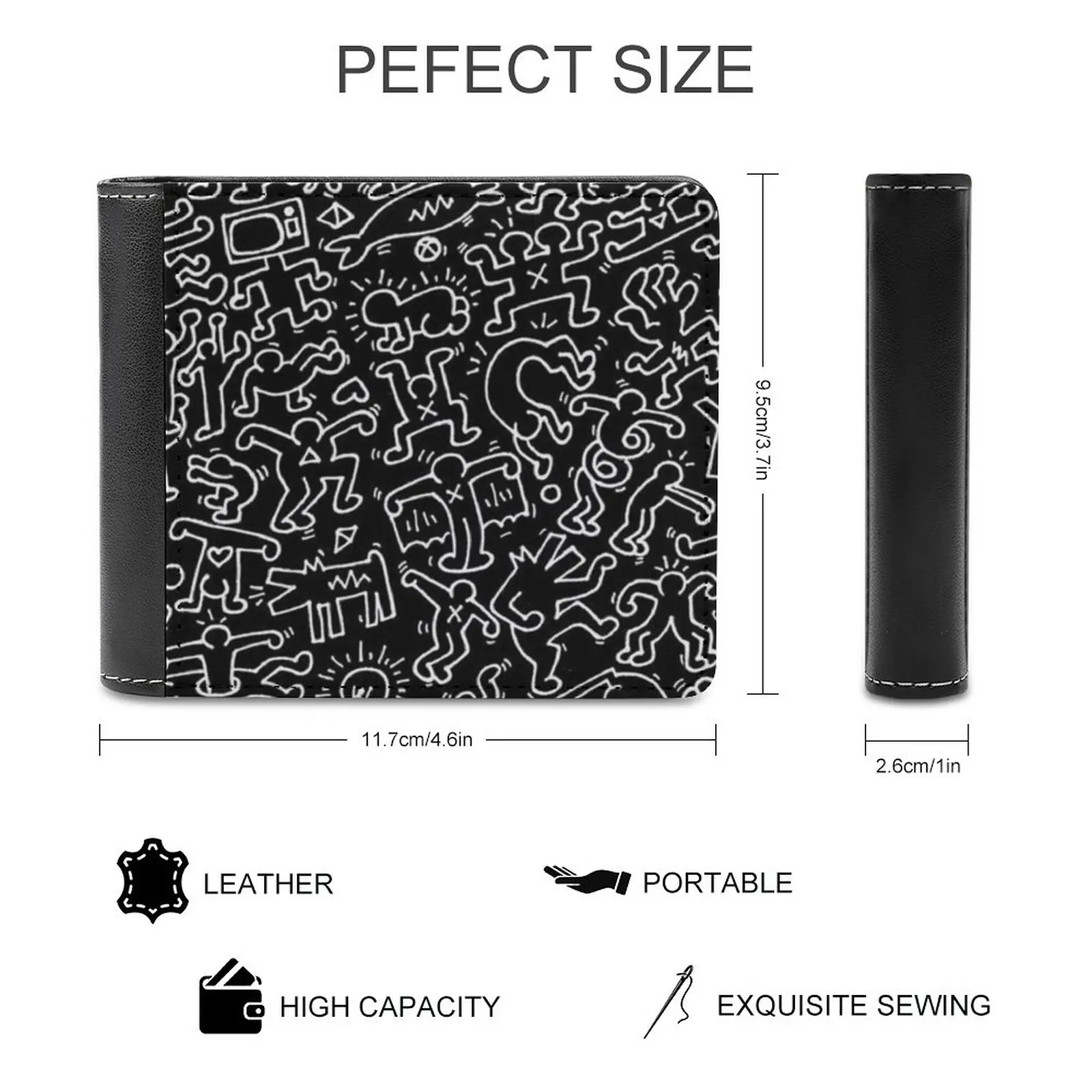 Dance In Black Men Wallet Pu Leather Short Male Purses Credit Card Wallet For Men Money Bag Rap Rap Rap Keith Personalized