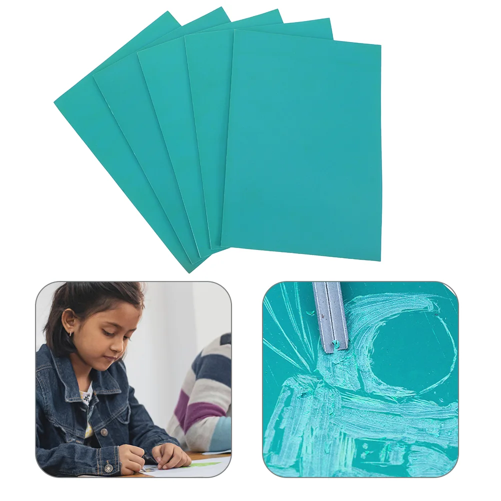 6 Pcs Plastic Board Engraving Printmaking Tools Carving Plates Boards DIY Supplies Rubber for Kids