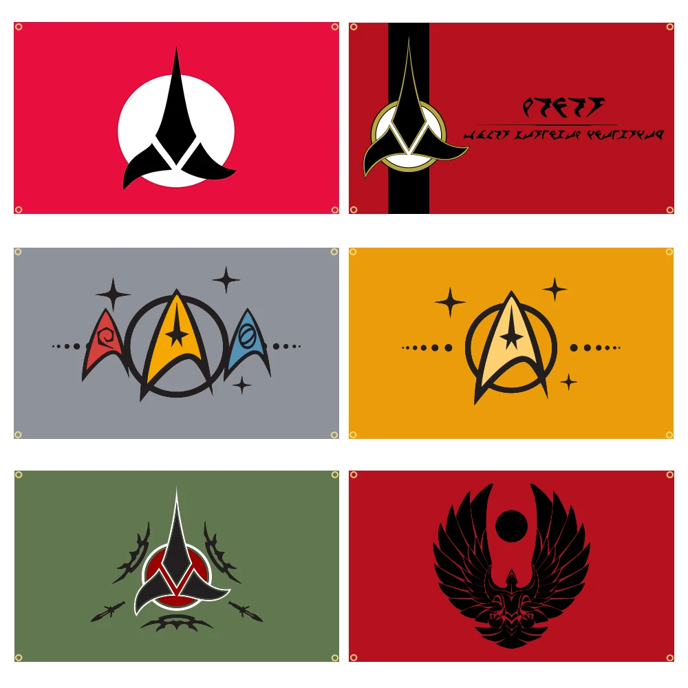 90x150cm Klingon Flag Tapestry Wall Hanging banner Vintage Blanket Aesthetic Room Decor