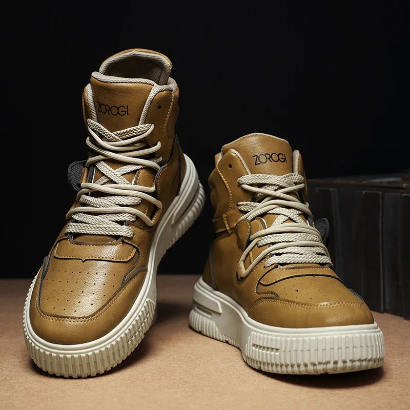 

Модные кожаные мужские ботильоны, кроссовки для скейтбординга, удобные зимние ботинки для мужчин, уличная повседневная обувь в консервативном стиле, мужская обувь