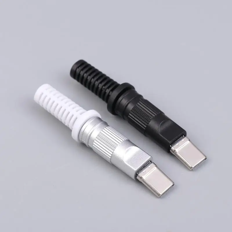 2/5Pcs USB3.1 24Pin Type-C Male 5 Solder Joints For Mobile Phone Fast Charging C To C With CC Solder Pad Repair DIY Data Plug