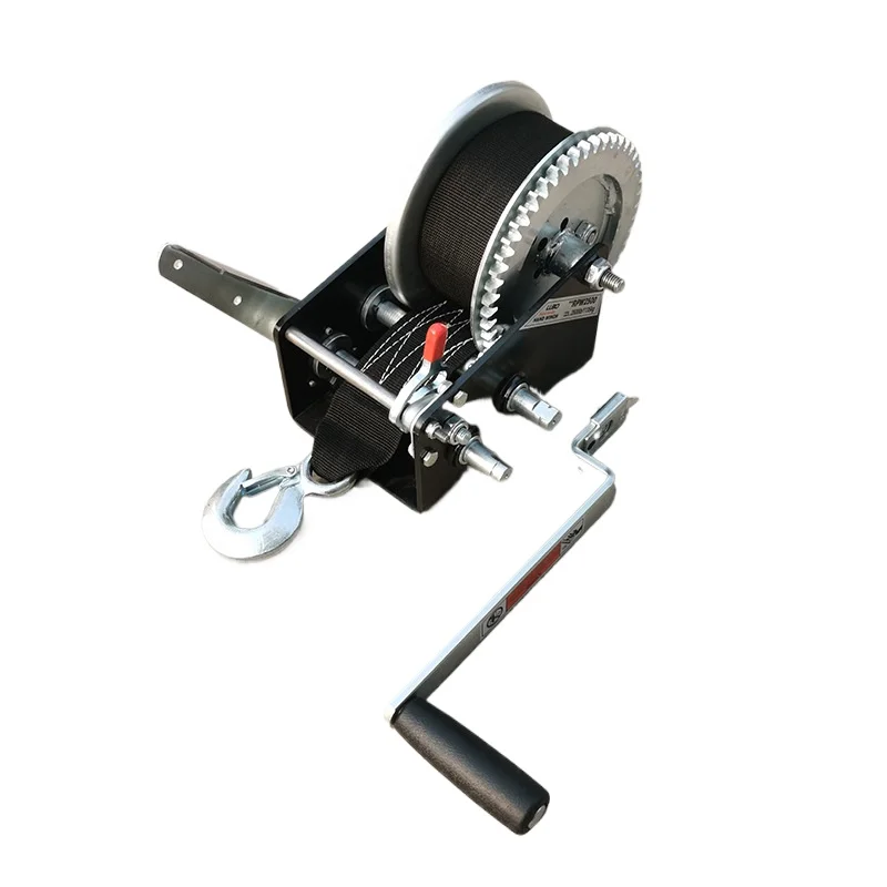 Two-stage deceleration shaft with handbrake, rubber boat trailer accessories winch y