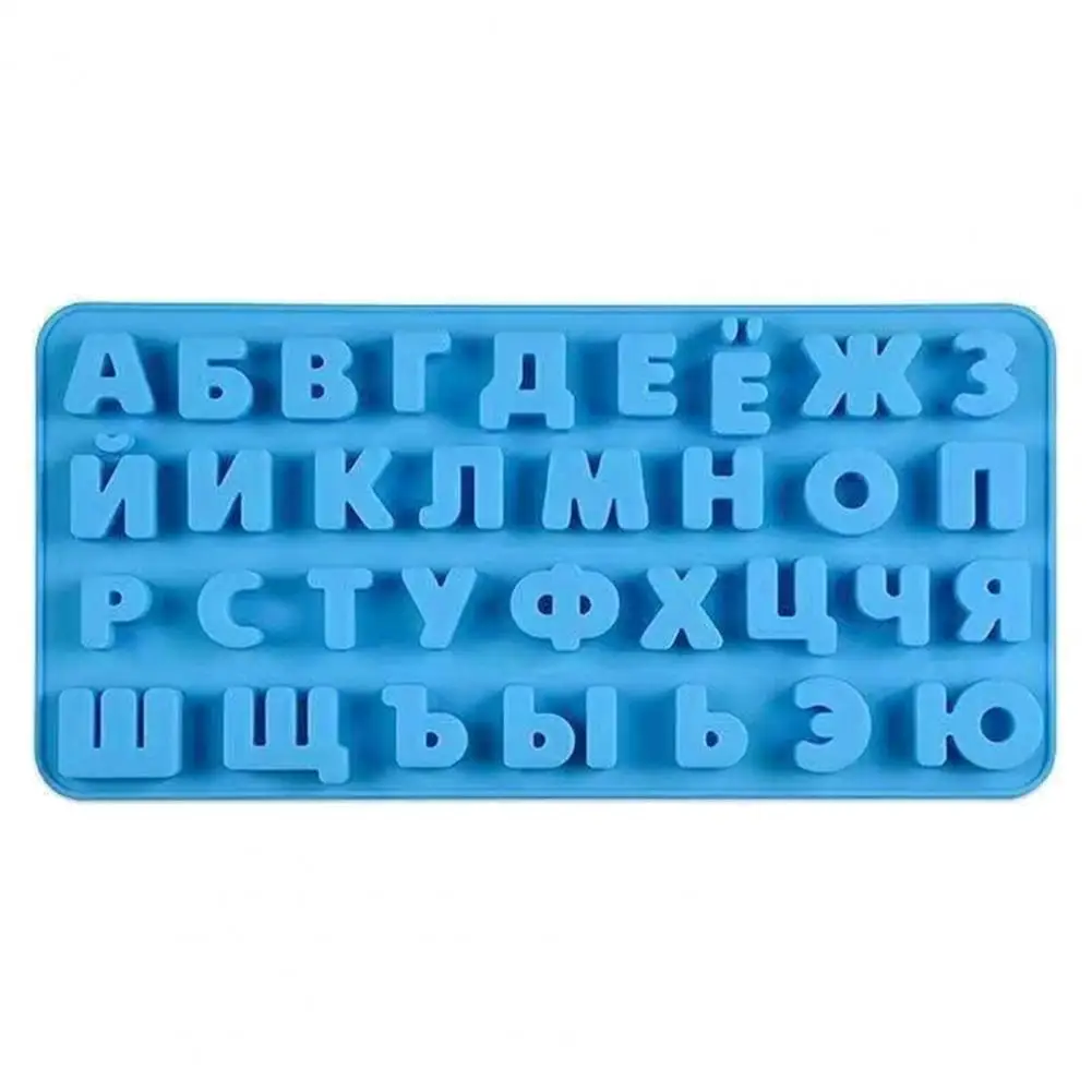 Chocolate Mold Lightweight Flexible Candy Mold Russian Alphabet Fondant Chocolate Silicone Mould Kitchen Gadgets