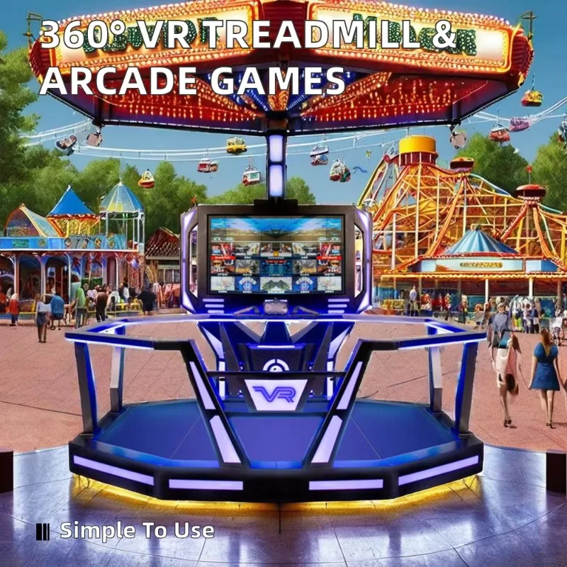 2026 Hot Sale FL 9D 360 Degree Virtual Reality Game Machine Treadmill Durable Metal VR Space Walking Platform Customized
