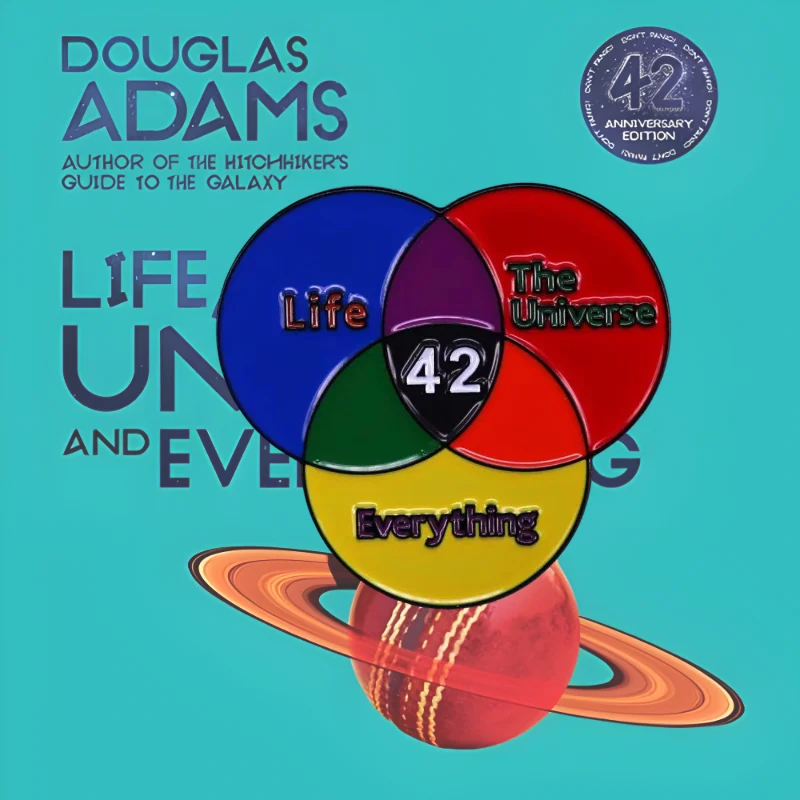 Life The Universe and Everything Badge 42 Symbol Don't Panic Enamel Pin 1982 Book HitchhikerBrooch Jewelry Decorate Bookish Gift
