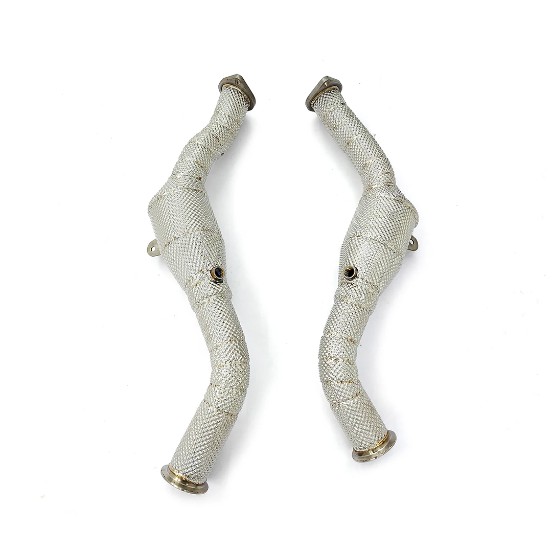 Sport Cat Downpipe Exhaust For Infiniti Q50 Q60 3.0T Catted Dwonpipe With Heat Wrapped Stainless Steel 304
