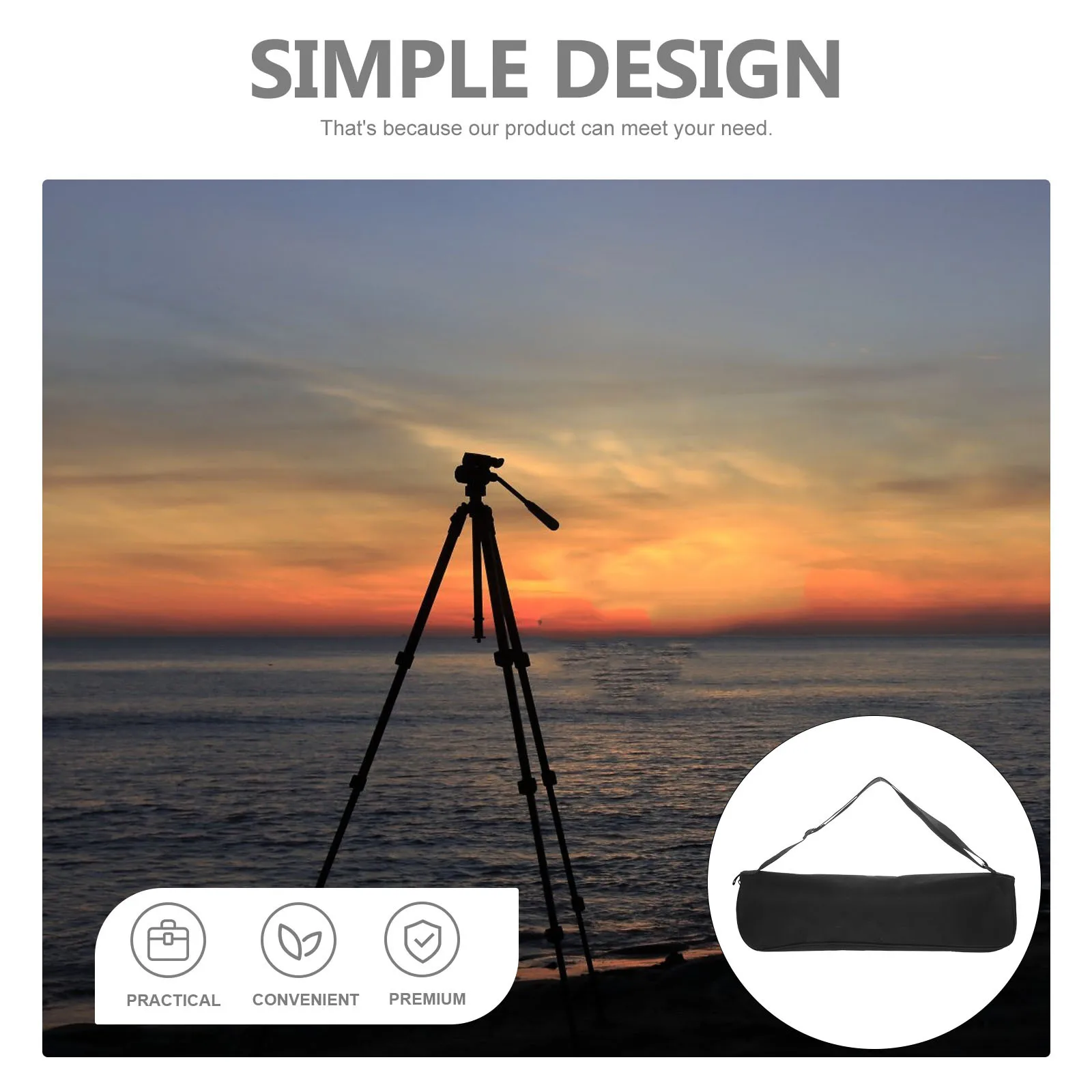 

Tripod Storage Bag Wear Resistant Splashproof Nylon Material Adjustable Single Shoulder Strap Carry Case for Tripod Mic Stand