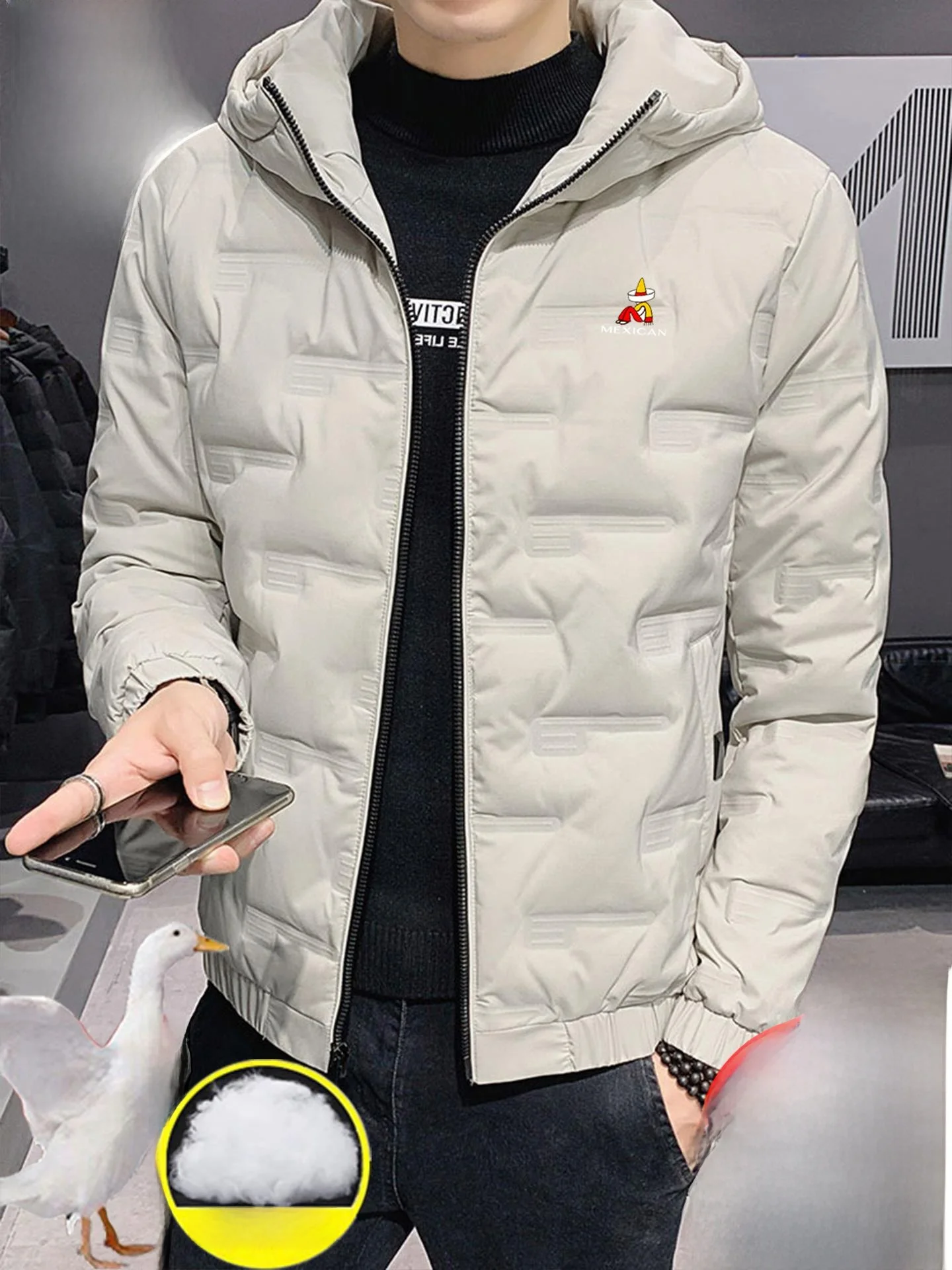 سترة Thiened غير رسمية من القطن للرجال 2025 ملابس خارجية جديدة للخريف والشتاء من ألياف البوليستر خفيفة الوزن