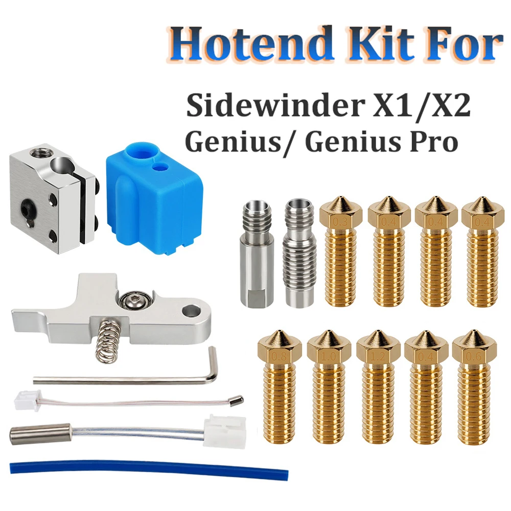 

Для артиллерийской Sidewinder X1/X2 печатная головка, комплект Hotend, 24 В, 64 Вт, нагревательная трубка, термистор, сопло 0,4 мм, 1,75 мм, часть 3D-принтера