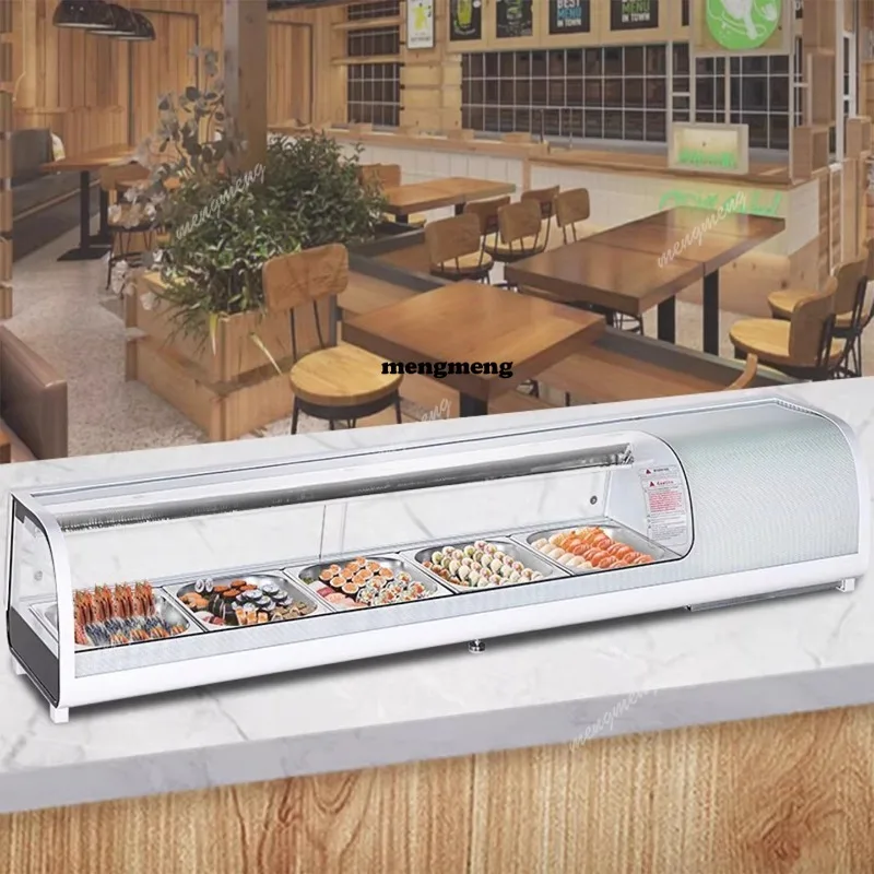 

Desktop Sushi Cabinet Salmon Sashimi Seafood Refrigerated Fresh-keeping Cabinet Horizontal Commercial Display Cabinet