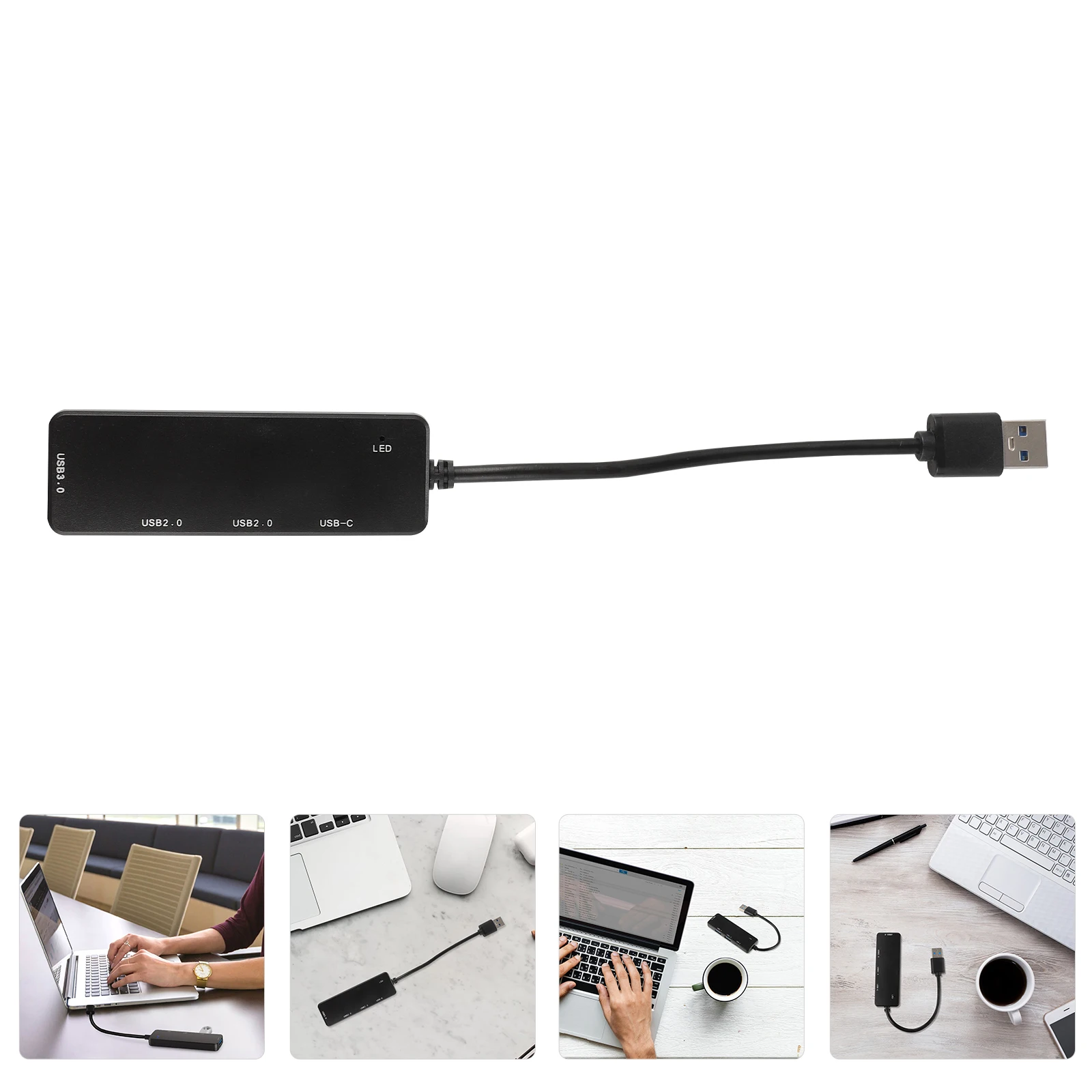 

4 Ports USB Hub ABS Material Multi-Device Connectivity Data Transfer Adapter Splitter Gaming Work Accessory USB Docking Station