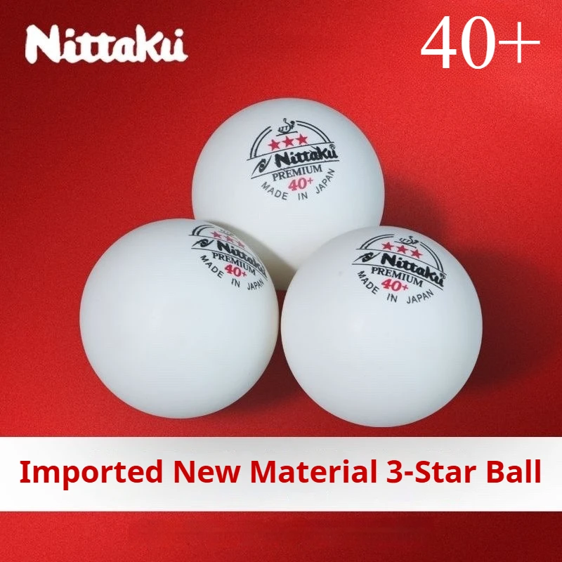 Nittaku 3-Star 40+ كرات تنس الطاولة مادة ABS ملحومة كرات بينج بونج المهنية المميزة للمنافسة 3 كرات/1 صندوق
