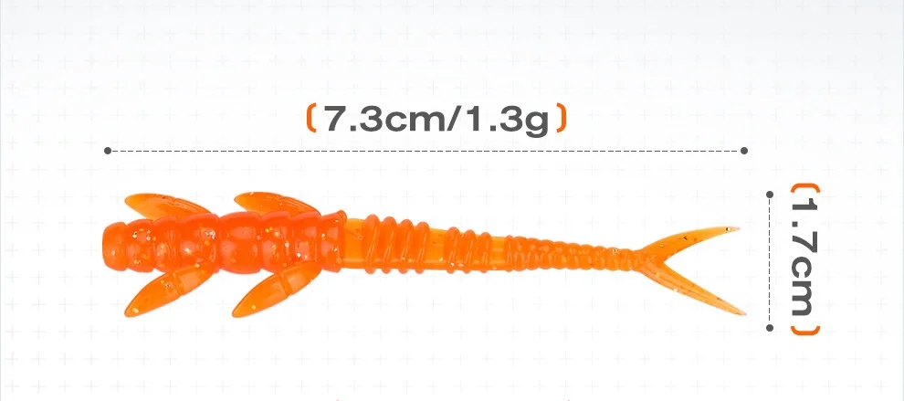 Angelköder, Alien-Wurm, weicher Köder, 7,3 cm/1,3 g, TPE-Versuchung, Schwimmen, Laser-Glitzer, Kunstköder, Lot 5 Stück, Ausverkauf – Detail 1