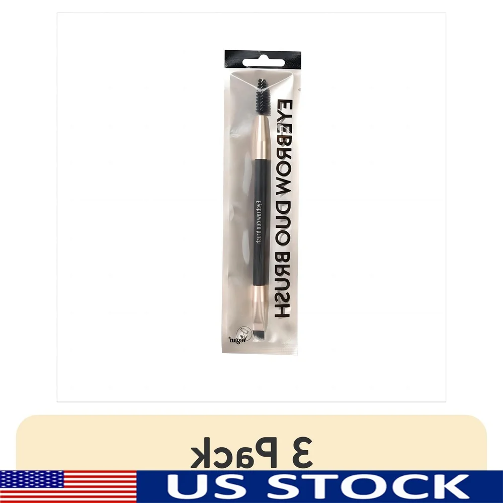 

3 Pack Eyebrow Duo Makeup Brush Vegan Dual Ended Eyebrow Brush Spoolie Comb Professional Makeup Tool Contour Fill Define Brows